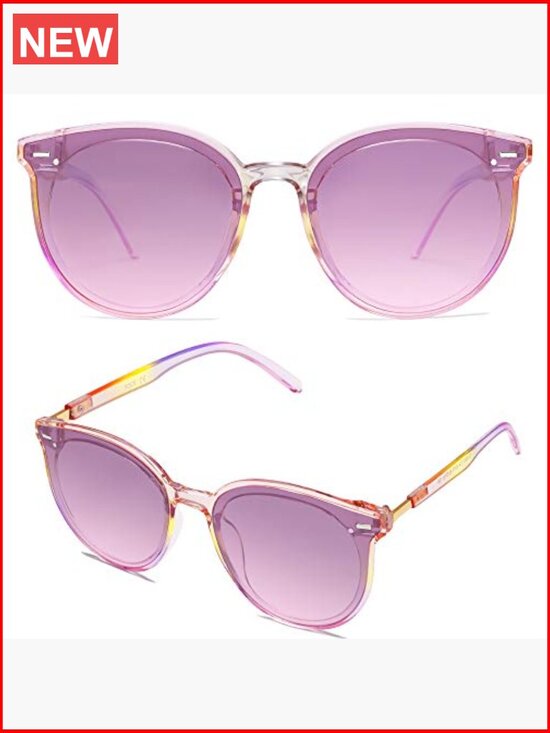 Classic Round Retro Vintage Sunglasses with UV400 Protection Large Frame main image 6